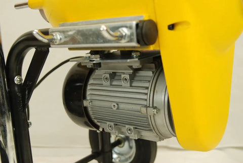 Workhorse 1.5 HP Sectional Pipe Drain Cleaner motor detail, 110V heavy-duty compact design, essential for drain cleaning.