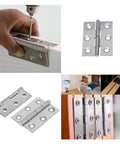 Beefy Stainless Steel Rotating Concealed Door Hinges Kit 6 Pcs Cabinet Butt Folding Hinge Set with screws being installed