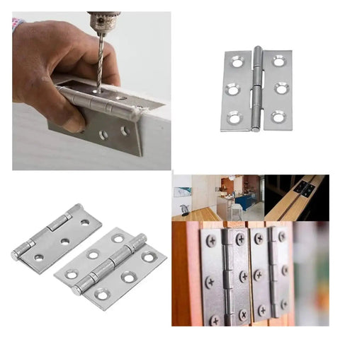 Beefy Stainless Steel Rotating Concealed Door Hinges Kit 6 Pcs Cabinet Butt Folding Hinge Set with screws being installed