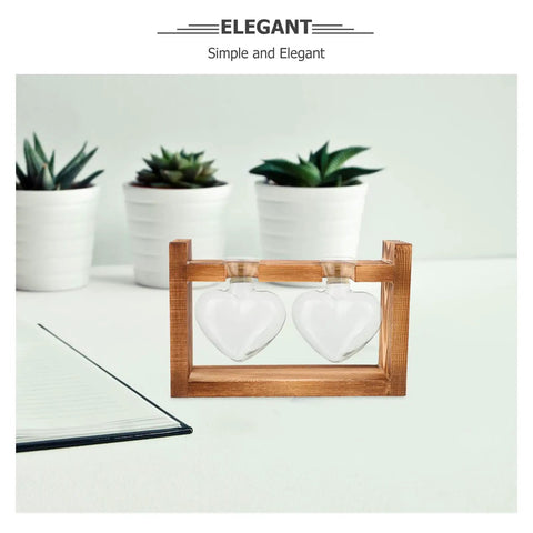 Hydroponic Plant Stand With Two Vintage Glass Vases And Wooden Frame For Desktop Water Planter At Home Office A Dope Propagation