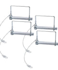 Beefy Heavy Duty Trailer Coupler Pins Three Eighths Inch By Four Inch Pack Of Four With Anti Loss Safety Cable Zinc Plated