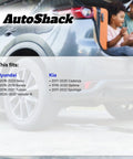 Car in background with "This fits: Hyundai, Kia" list and AutoShack logo, showing vehicle compatibility for AutoShack products.