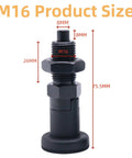 Straight Up Push Fit Ball Nose Spring Plunger With Self Locking Indexing Knob And Carbon Steel Positioning Bolt M16 size details.