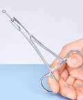 3mm Jaw Piercing Ball Removal Tool Stainless Steel Dermal Anchor Forceps For Dermal Tops Unscrew Or Screw Ball Pliers For Nose Septum Earrings And Lip Ring Easy Removal And Insertion With Minimal Effort, held in hand