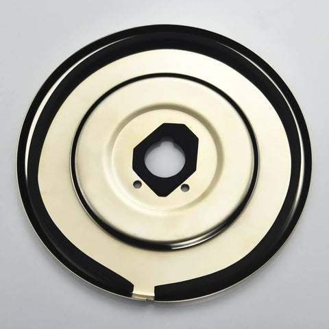 Chateau One Handle Tub And Shower Escutcheon Replacement In Brushed Nickel, round all-metal plate, universal fit gasket