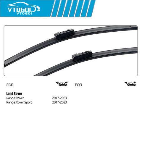 Top Shelf Windshield Wiper Blades For Land Rover Range Rover Sport 2017 Through 2023 All Weather Steel Frame Close Up