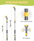 Extendable Garden Water Wand With 29 To 43 Inch Reach, 10 Spray Patterns, 180 Degree Swivel Head, thumb control