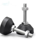 Heavy Duty Adjustable Leveling Feet With Swivel Articulating Base Tough As Nails Lathe Leg And Foot Pad No Sweat Setup, rubber pad with M12 thread.