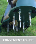 Close-up of Heavy Duty Lawn Aerator Shoes Kit showing 20 metal spikes for quick soil aeration and healthier grass.