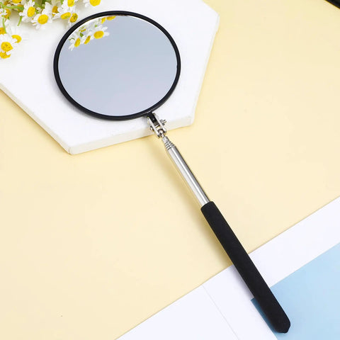 Telescoping Inspection Mirror With 360 Degree Rotation Flexible Retractable Handle Extends From 7 To 35 Inches 4 Inch Circular Mirror For Vehicle Inspections In Narrow Gaps And Hard To Reach Spots