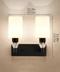 Dope Minimalist Black Wall Sconce With Rugged Iron Frame And Frosted Glass Shade providing chill ambient glow, size 12.2in x 11.4in.