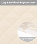 Cream polyester fabric detail of Double Hammock Pad And Pillow Set For Family Chill with breathable quilting