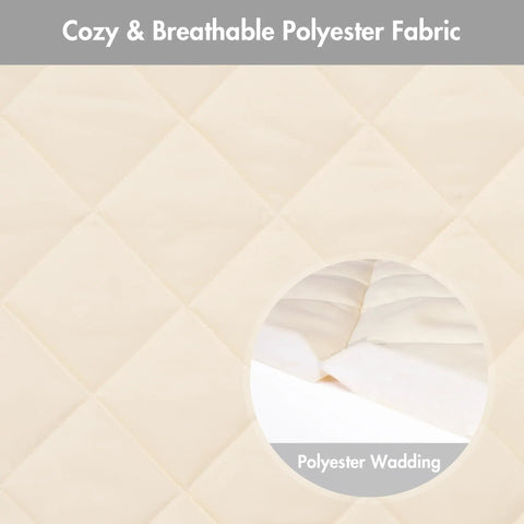 Cream polyester fabric detail of Double Hammock Pad And Pillow Set For Family Chill with breathable quilting