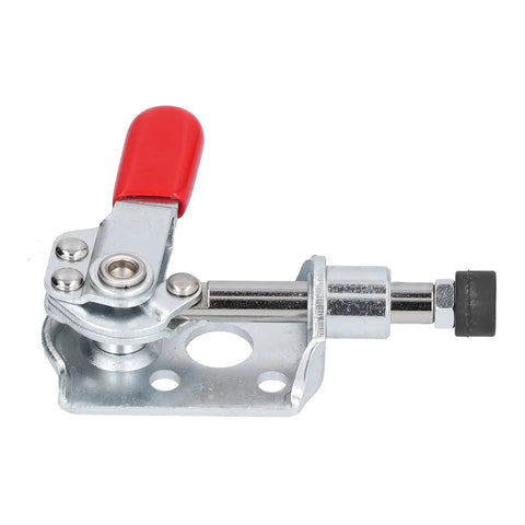 Two Pack Dead Nuts Tight Push Pull Toggle Lever Clamp With Hefty Coated Handle Rock Solid Quick Lock Mechanism close up.