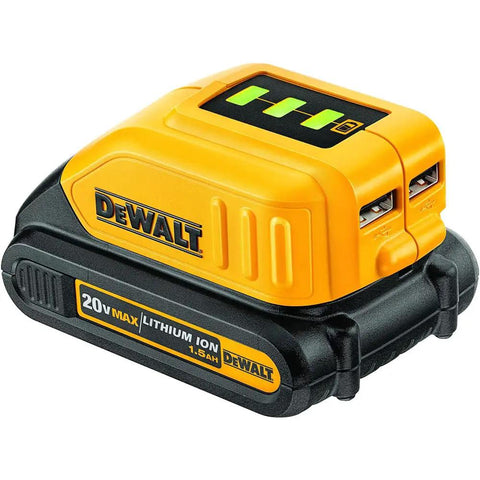 12V And 20V Max USB Charger With Two Ports And State Of Charge Indicator For The Job Site Powers Two USB Devices From 12V Or 20V Max Batteries