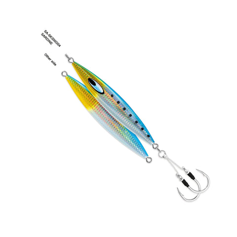 Saltwater Metal Jig With Center Balanced Drop And Flutter Action For Fast Vertical Speed Jigging Five Zero Assist Hooks Glow Finish