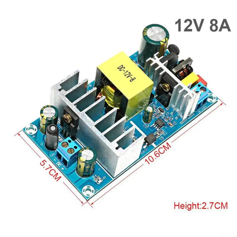 Heavy Duty Industrial AC DC Power Converter Converts 110 220 V Down To Smooth 12 V At 72 Watt Peak showing circuit board layout with dimensions.