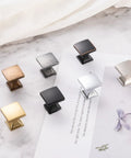 Polished Chrome Square Cabinet Knobs Set, 1 Inch, 10 Pack, Heavy Duty Metal Pulls With Two Screw Sizes For Easy Install, Rust Resistant Hardware Upgrade For Cabinets, Dressers, And Drawers in assorted finishes