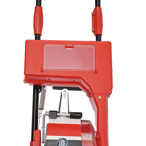 Top view of Precise Hand Push Garden Seeder With Seven Nozzles Durable Iron And Plastic Build Includes 8.27L Storage Box