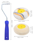 Double Head Paint Roller Brush With Portable Corner Design For Drywall Painting Delivers A Flawless Streak Free Finish, featuring two roller heads.