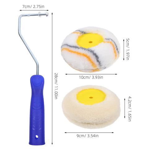 Double Head Paint Roller Brush With Portable Corner Design For Drywall Painting Delivers A Flawless Streak Free Finish, featuring two roller heads.