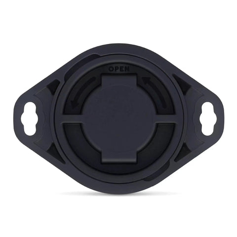 Back view of 3in1 Bluetooth Temperature Humidity And Motion Sensor With Alerts And History (°C/°F), black mount, IP67 weatherproof.