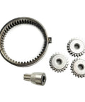 Heavy Duty Metal Electric Drill Gear Set with 50 Teeth Planetary Gears and Ring for 775 and 550 Drills, steel gears displayed