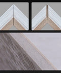 Close-up of 43 degree chamfered edges on ceramic tile, showcasing precise cuts made by Heavy Duty 1800 Watt Electric Tile Bevel Cutter.