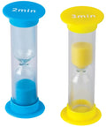 Time Challenge Sand Timers Set Of Four Mini Hourglass Timers With 1 Minute 2 Minute 3 Minute And 5 Minute Durations In Bright Colors