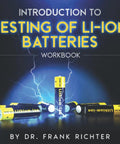Li Ion Battery Testing Workbook Dead Simple Handbook For Automotive Techs And Engineering Students Packed With Real World Circuit Diagnostics And Hands On Training Exercises For Modern Power Cells with batteries and blue lightning background.