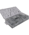 Huge 200-Piece Compression And Extension Spring Assortment Kit With 20 Different Sizes For Serious Car Repairs, Garage Work, Heavy Duty Maintenance, And Everyday Hardware Fixes Featuring Sturdy Metal Coils And A Nifty Storage Box. open compartment view
