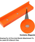2 Set Magnetic Vise Jaw Pads 5 Inch Soft Rubber Bench Protectors showing magnetic attachment points for secure grip.