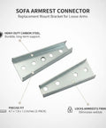 Beefed-Up Heavy-Duty Sofa Armrest Connector Kit With Carbon Steel Snap Buckle Bracket For Loose Arms, 4.7 x 1.9 x 1.2 inches, 2-Pack