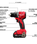 M18 Trade Compact Brushless Two Tool Combo Kit With Drill Driver And Impact Driver Includes Two RedLithium Batteries And Multi Voltage Charger For Pro Grade Power On The Go drill driver view