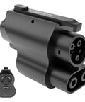 Top Shelf Nacs To Ccs1 Adapter For Blazing Fast Electric Charging With Heavy Duty Cable, showcasing a black charging plug design.