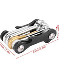 Underwater 8 In 1 Dive Multitool Kit Portable Folding Allen Wrench Set For Underwater Repairs Rugged Stainless Steel And Brass Tools Compact Dive Gear For Quick Fixes Grab And Go Maintenance, folded view with measurements visible.