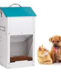 Heavy Duty Automatic Dog Feeder With Transparent Gravity Door And Fifteen Pound Capacity Built For Rugged Outdoor Use ensuring reliable feeding for pets.