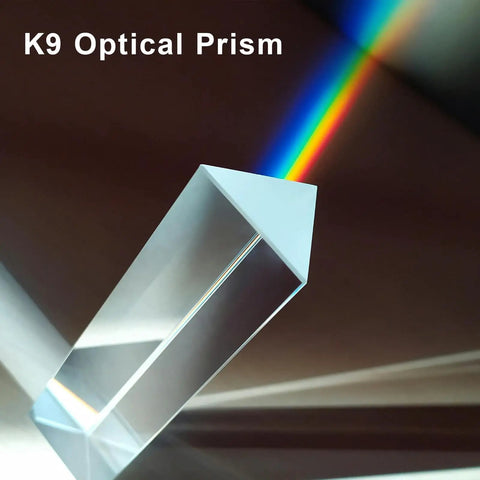 Equilateral Crystal Prism Set in 1 Inch 2 Inch and 4 Inch Sizes for Physics Teaching, Rainbow Creation and Photography, K9 Optical Glass