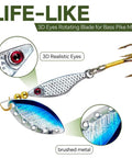 Beefed Up Spinner Baits Set For Freshwater And Saltwater 10 Rooster Tail Lures with 3D eyes and rotating blade.