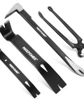 4 Piece Pry Bar Set With 12 Inch Utility Claw Bar 10 Inch Flat Pry Bar 7 Inch Flat Pry Bar And 8 Inch End Cutting Pliers For Demolition