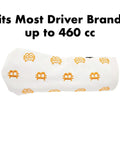 Crypto Themed Leather Golf Driver Headcover With Velour Lined Interior For Dope Protection HODL 21 Style Golf Accessory In White