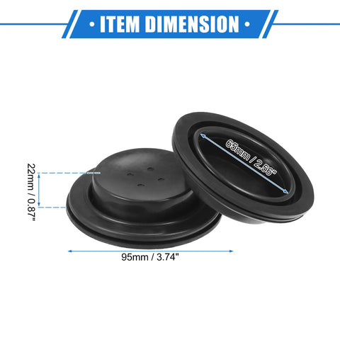 65mm Universal Car Headlight Dust Seal Cap Set For Aftermarket Headlamps Xenon LED Lighting dimensions shown