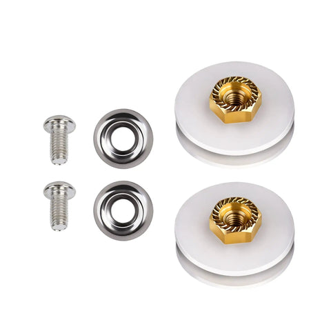 Heavy Duty Screen Roller Assembly 2 Pack Replaces 9311006 for Top Hung Sliding Patio Doors with concave wheels and screws.