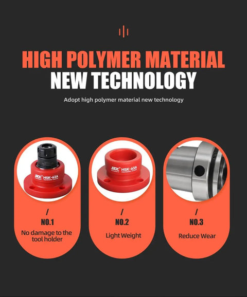 HSK50A Tool Holder Tightening Fixture For Universal CNC Equipment with high polymer material showcasing anti-skid lock and features.