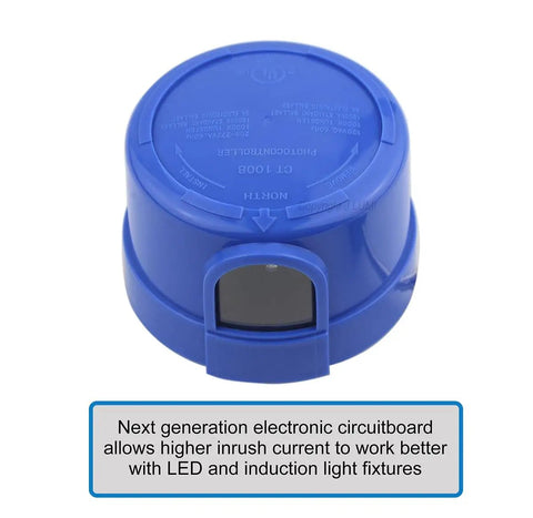 Blue Twist-Lock Photocell Sensor For Outdoor LED Lighting Dusk To Dawn Control 120-277V NEMA Twist Lock UL Listed