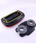 Underside view of Lite It Red LED Trailer Light With Magnetic Mount Battery Powered Wireless Tail Light For Trailers Ultra Low Profile Heavy Duty Magnets Two Modes Flash Or Steady, showing the magnetic mount and battery compartment.