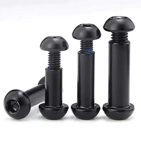 5 Pack Mountain Bike Shock Absorber Screws 17 To 82mm M8 Steel Bolts For Full Suspension Bikes Scooters Roller Skates And Machinery Parts Heavy Duty Ready To Install in black finish, displayed in varying lengths.