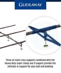 Badass X Support Bed Frame Reinforcement Kit With Three Heavy Duty Cross Bars And Ultra Sturdy Center Leg for secure bed support