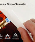 Front view of white ceramic fiber paper insulation sheet for kilns; 24x33x0.08 in, 3-pcs pack