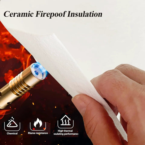 Front view of white ceramic fiber paper insulation sheet for kilns; 24x33x0.08 in, 3-pcs pack